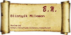 Blistyik Milemon névjegykártya